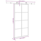 Sliding Door with Hardware Set 102,5x205 cm ESG Glass&Aluminium - Low Angle