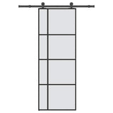 Sliding Door with Hardware Set 76x205 cm ESG Glass&Aluminium