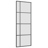 Sliding Door with Hardware Set 76x205 cm ESG Glass&Aluminium - Top-Down View