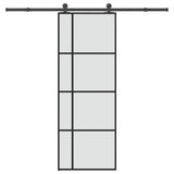 Sliding Door with Hardware Set 76x205 cm ESG Glass&Aluminium