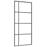 Sliding Door with Hardware Set 90x205 cm ESG Glass&Aluminium - Top-Down View