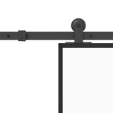 Sliding Door with Hardware Set 90x205 cm ESG Glass&Aluminium - Rear View