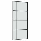 Sliding Door with Hardware Set 90x205 cm ESG Glass&Aluminium - Top-Down View