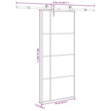 Sliding Door with Hardware Set 90x205 cm ESG Glass&Aluminium - Low Angle