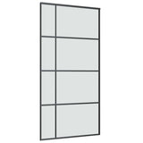 Sliding Door with Hardware Set 102,5x205 cm ESG Glass&Aluminium - Top-Down View