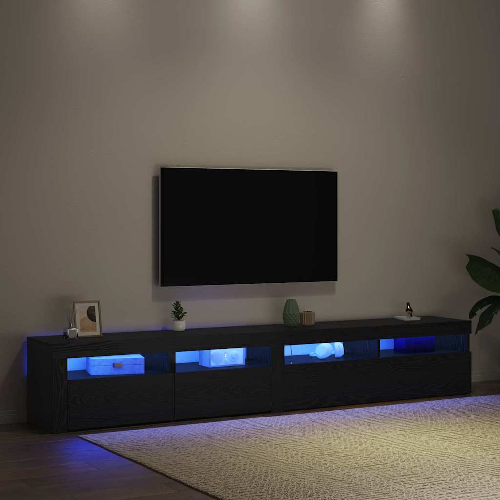 TV Cabinet 2 pcs Black Oak Engineered Wood