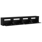 TV Cabinets 2 pcs Black oak 240 x 35 x 40 cm Engineered wood - Rear View