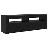 TV Cabinets 2 pcs Black oak 240 x 35 x 40 cm Engineered wood - Close-Up Angle