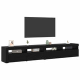 TV Cabinets 2 pcs Black oak 240 x 35 x 40 cm Engineered wood - Side View
