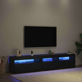 TV Cabinet 2 pcs Black Oak Engineered Wood