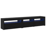 TV Cabinet 2 pcs Black Oak 195 x 35 x 40 cm Engineered Wood