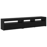TV Cabinets 2 pcs Black oak 195 x 35 x 40 cm Engineered wood - Extra Image