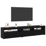 TV Cabinet 2 pcs Black Oak 195 x 35 x 40 cm Engineered Wood