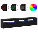 TV Cabinets 2 pcs Black oak 195 x 35 x 40 cm Engineered wood - Top-Down View