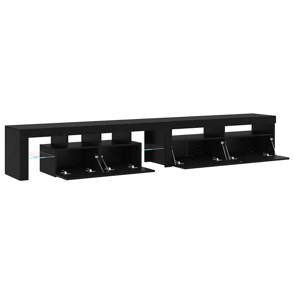 TV Cabinets 2 pcs Black oak 260 x 36.5 x 40 cm Engineered wood