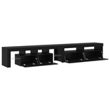 TV Cabinets 2 pcs Black oak 260 x 36.5 x 40 cm Engineered wood - Rear View