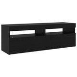 TV Cabinets 2 pcs Black oak 260 x 36.5 x 40 cm Engineered wood - Close-Up Angle