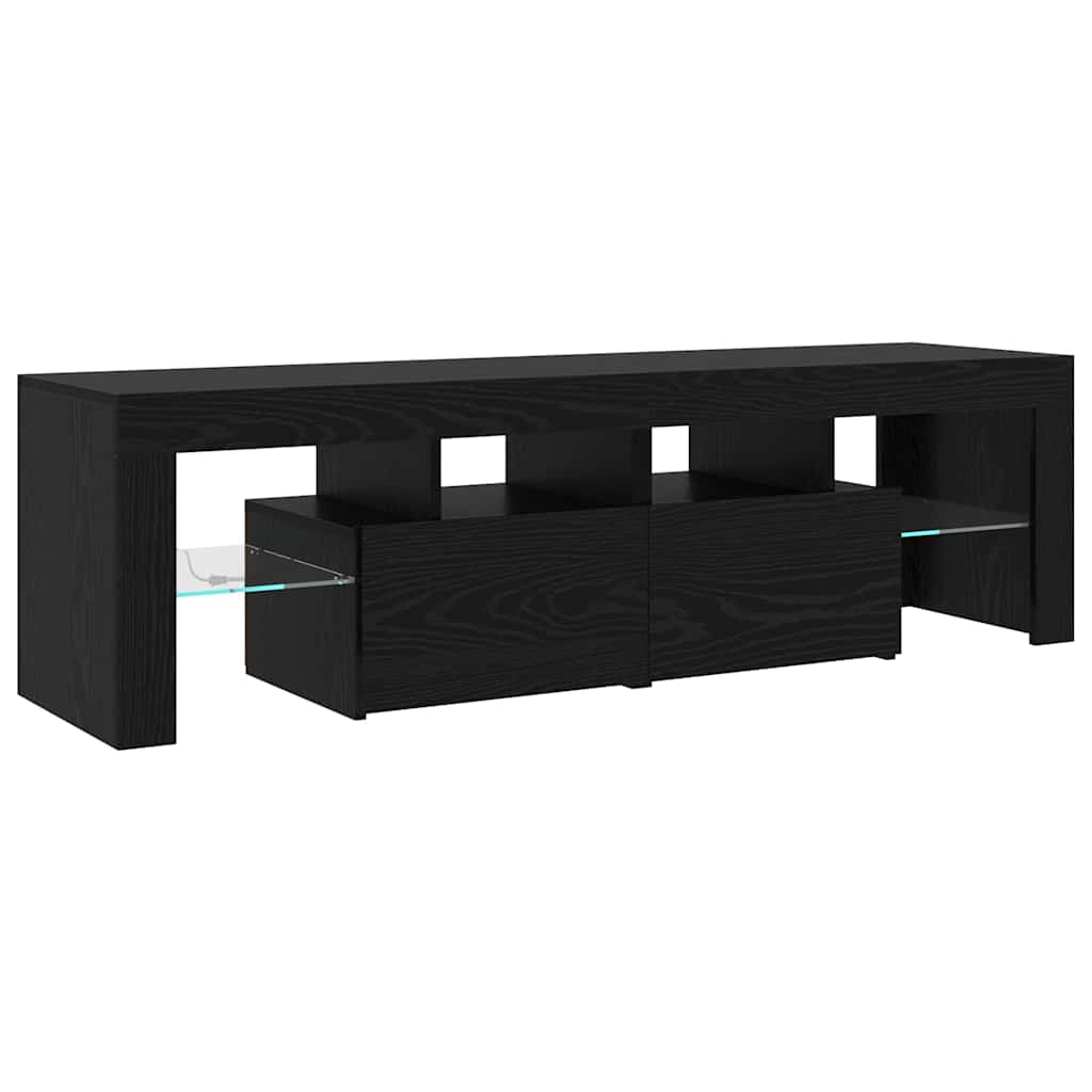 TV Cabinets 2 pcs Black oak 260 x 36.5 x 40 cm Engineered wood