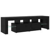 TV Cabinets 2 pcs Black oak 260 x 36.5 x 40 cm Engineered wood - Low Angle