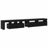 TV Cabinet 2 pcs Black Oak 260 x 37 x 40 cm Engineered Wood