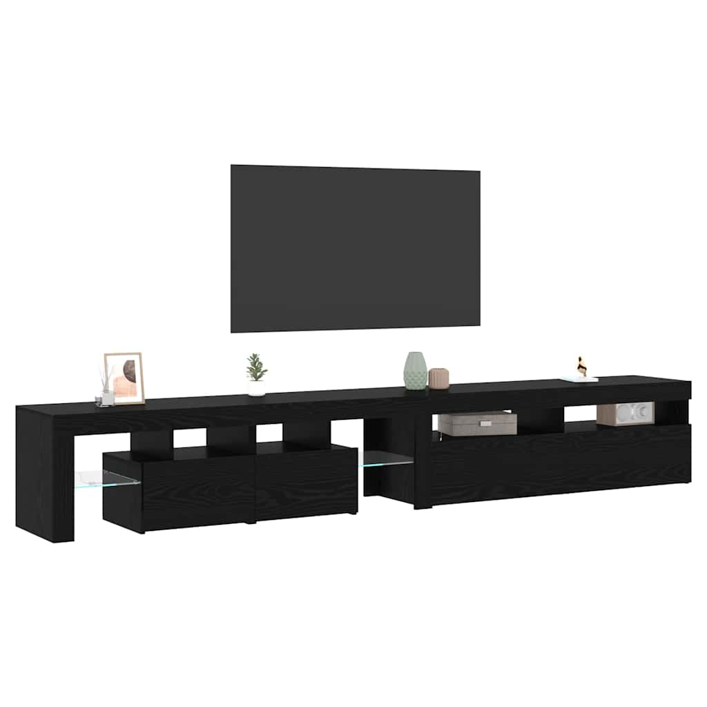 TV Cabinets 2 pcs Black oak 260 x 36.5 x 40 cm Engineered wood