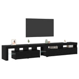 TV Cabinets 2 pcs Black oak 260 x 36.5 x 40 cm Engineered wood - Side View