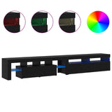 TV Cabinet 2 pcs Black Oak Engineered Wood - Top-Down View