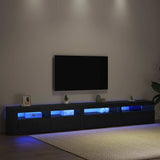 TV Cabinet Set 3 pcs Black Oak Engineered Wood