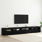 TV Cabinet Set 3 pcs Black Oak Engineered Wood