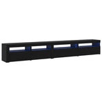 TV Cabinet Set 3 pcs Black Oak Engineered Wood