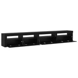 TV Cabinet Set 3 pcs Black Oak 270 x 35 x 40 cm Engineered Wood - Rear View