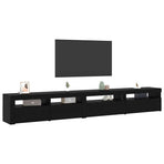 TV Cabinet Set 3 pcs Black Oak Engineered Wood