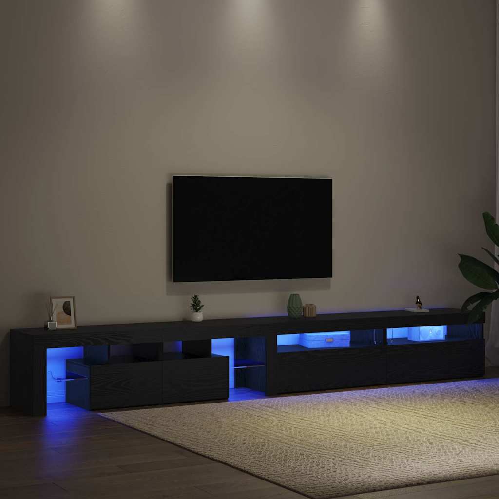 TV Cabinet 3 pcs Black Oak Engineered Wood