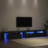 TV Cabinet 3 pcs Black Oak Engineered Wood