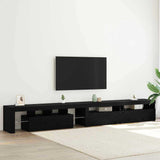TV Cabinet 3 pcs Black Oak 290 x 36.5 x 40 cm Engineered Wood