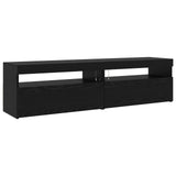 TV Cabinet 3 pcs Black Oak 290 x 36.5 x 40 cm Engineered Wood - Close-Up Angle