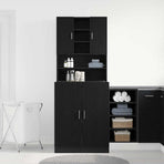 Washing Machine Cabinet 2 pcs Black Oak 70,5 x 71,5 x 181,5 cm