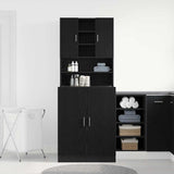 Washing Machine Cabinet 2 pcs Black oak 70.5 x 71.5 x 181.5 cm - Top-Down View
