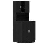 Washing Machine Cabinet 2 pcs Black Oak 70,5 x 71,5 x 181,5 cm