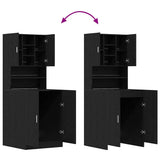 Washing Machine Cabinet 2 pcs Black Oak 70,5 x 71,5 x 181,5 cm