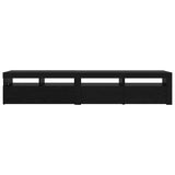 TV Cabinet 2 pcs Black Oak 210 x 35 x 40 cm Engineered Wood