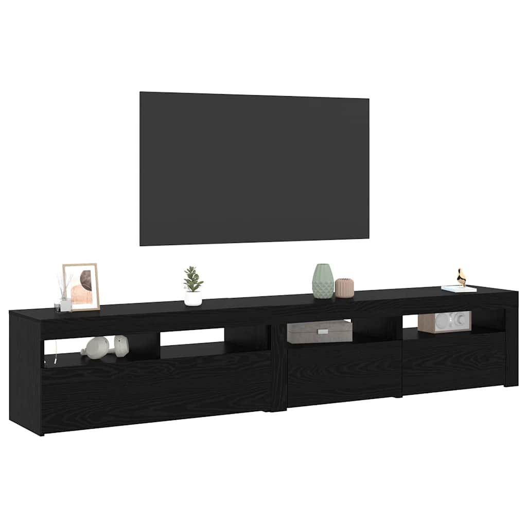 TV Cabinets 2 pcs Black oak 210 x 35 x 40 cm Engineered wood