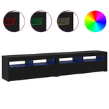 TV Cabinets 2 pcs Black oak 210 x 35 x 40 cm Engineered wood - Top-Down View