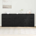 Sideboard 3 pcs Black Oak 181 x 30 x 70 cm Engineered Wood