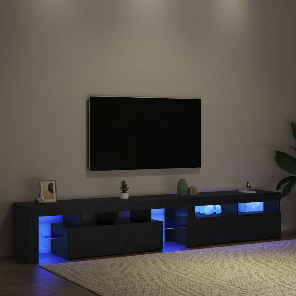 TV Cabinet 2 pcs Black Oak Engineered Wood