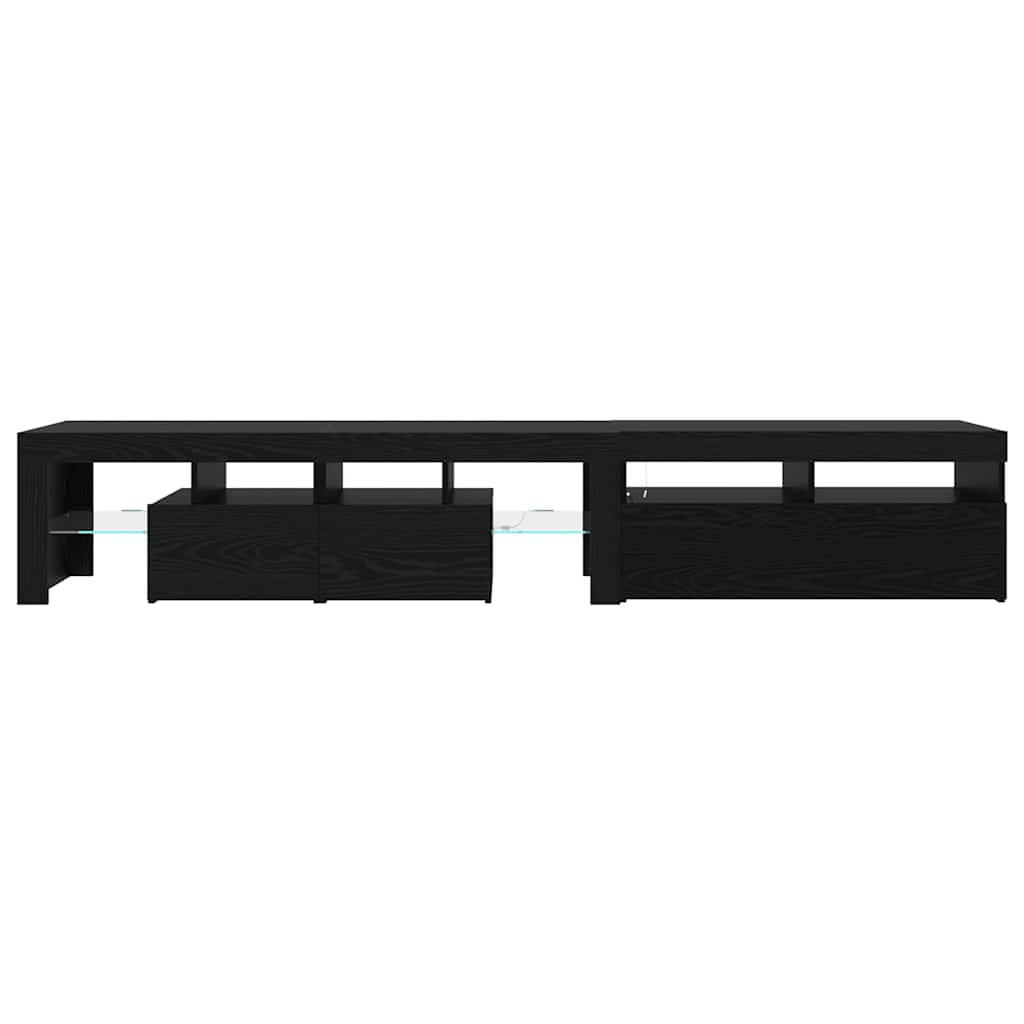 TV Cabinet 2 pcs Black Oak Engineered Wood