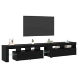 TV Cabinet 2 pcs Black Oak 230 x 36.5 x 40 cm Engineered Wood