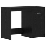 Desk with Door 2 pcs Black oak 140 x 50 x 76 cm Engineered wood - Close-Up Angle