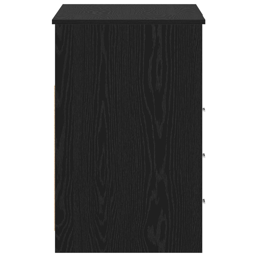 Desk with Door 2 pcs Black Oak 140 x 50 x 76 cm Engineered Wood