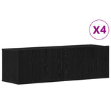 TV Cabinet Set 4 pcs Black Oak 100 x 30 x 30 cm Engineered Wood - Top-Down View